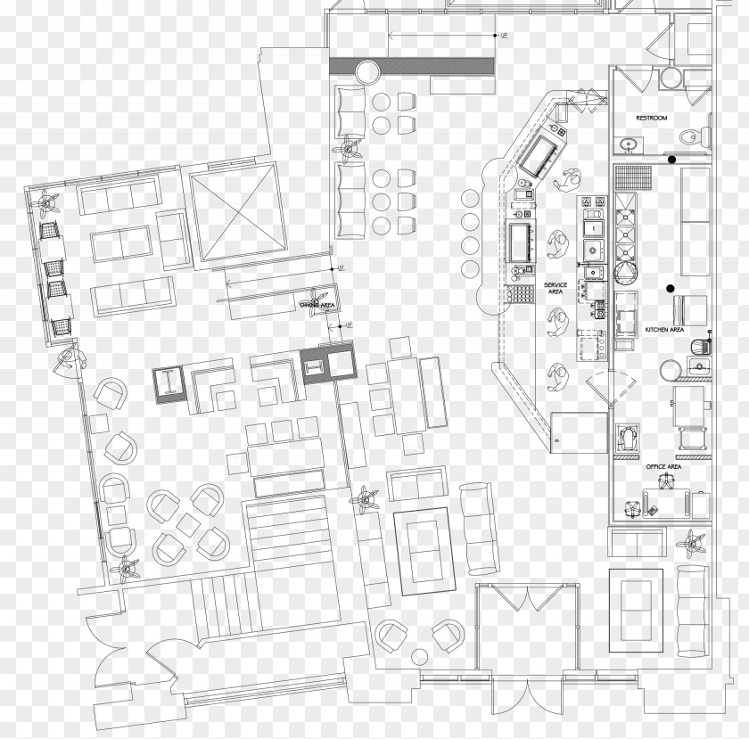 Kitchen Sketch Floor Plan Cafe Coffee Design PNG
