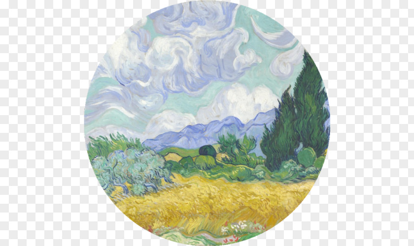 Posters Painting The Wheat FieldField Cypresses Van Gogh Self-portrait PNG