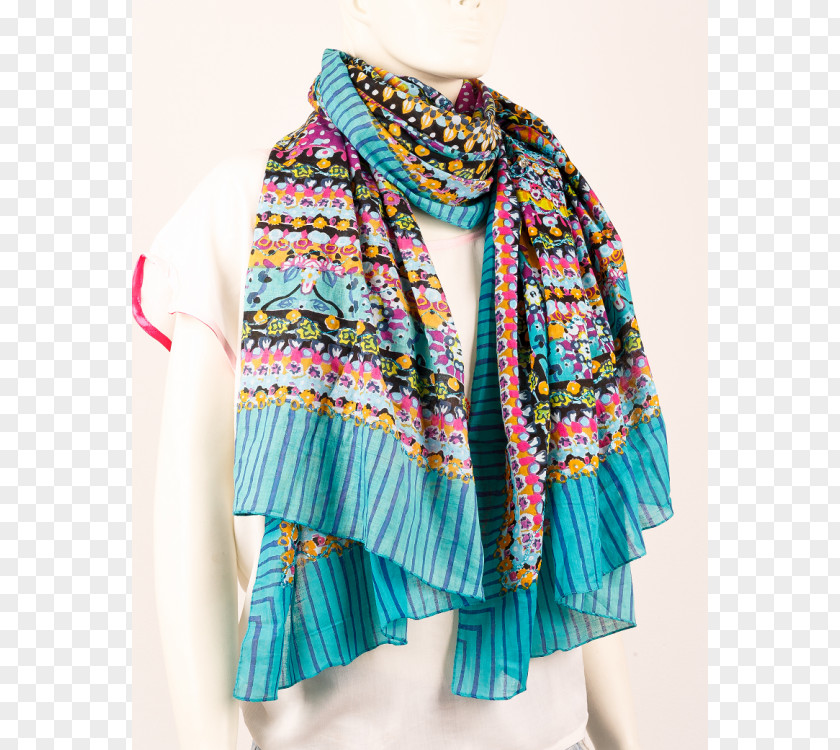 Shawl Neck Scarf Outerwear Stole Turquoise PNG