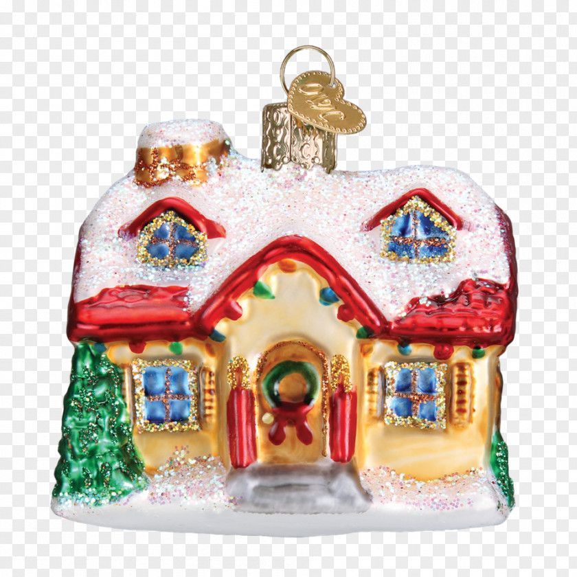Christmas Tree Gingerbread House Ornament Day Old World PNG