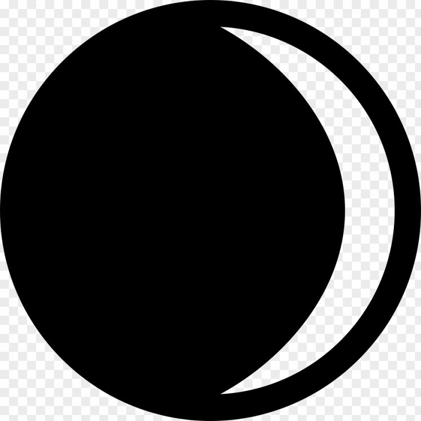 Circle Crescent Point White Black M PNG
