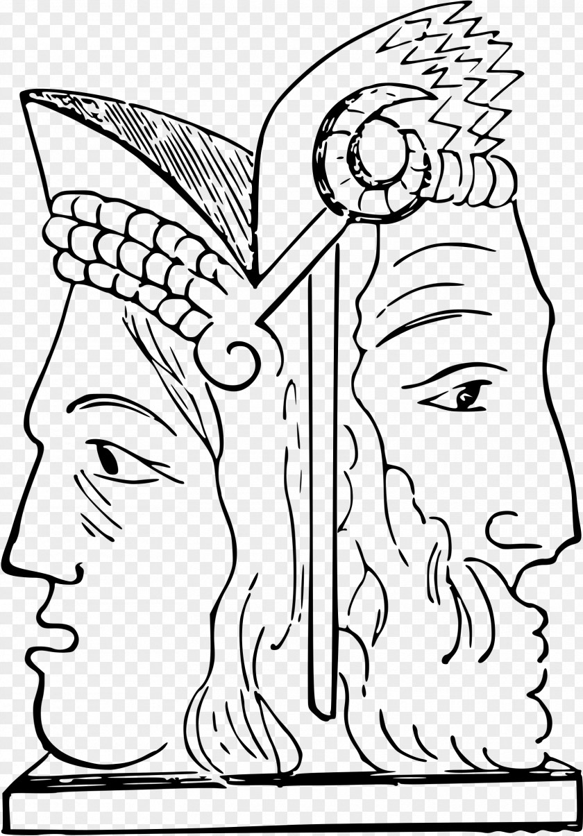 Roman Statue Head Janus Clip Art PNG