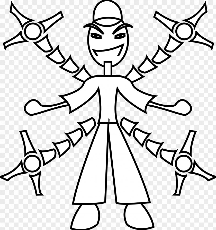 White Arm Cliparts Black And Line Art Robot Clip PNG