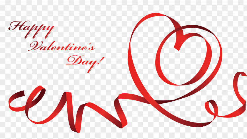 Happy Valentine's Day Love Red Ribbon Friendship Wallpaper PNG