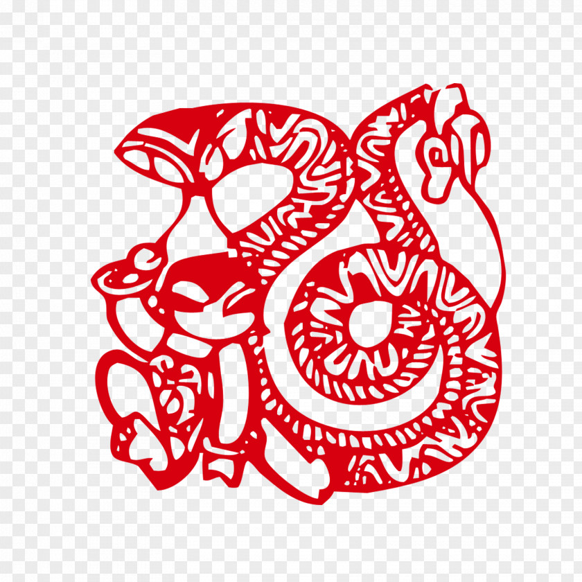 Paper-cut Snake Chinese Zodiac Rat Papercutting New Year PNG