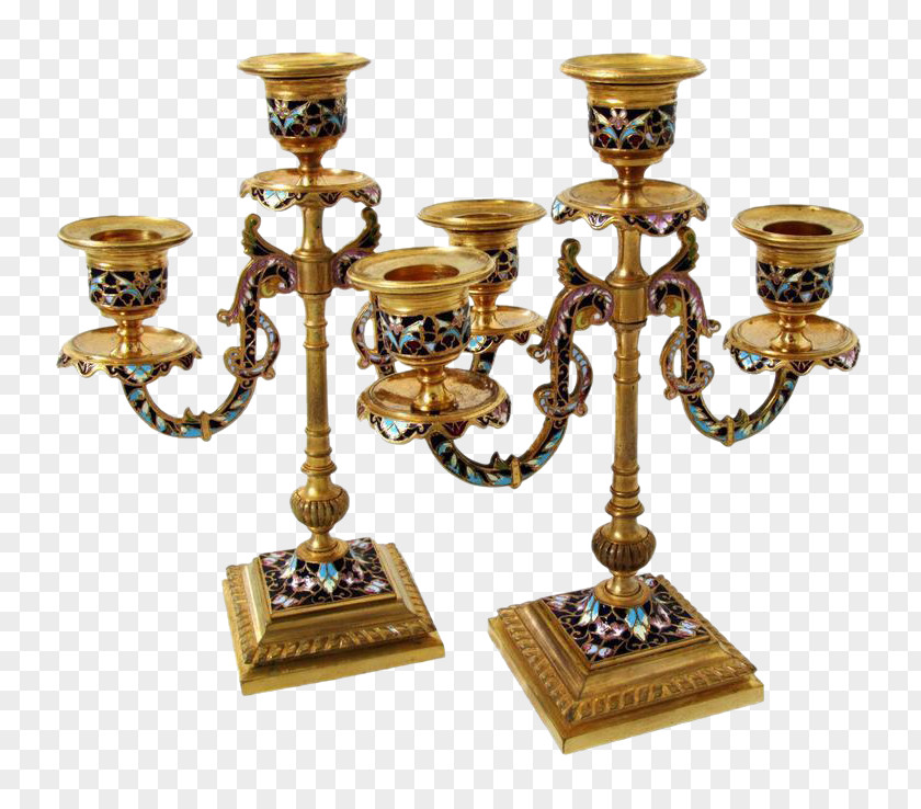 Bronze Ding Brass Candelabra Candlestick Champlevé Ormolu PNG