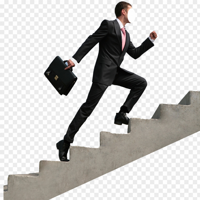Business Man Stairs PNG
