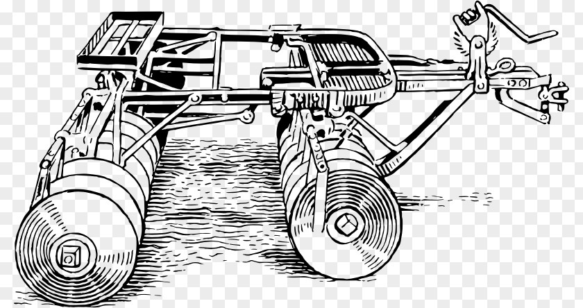 Tractor Line Art Disc Harrow Drawing Clip PNG