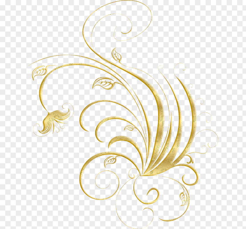 Golden Pattern Ornament Clip Art PNG