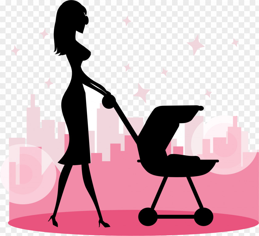 Mothers Day Infant Baby Transport Silhouette Clip Art PNG