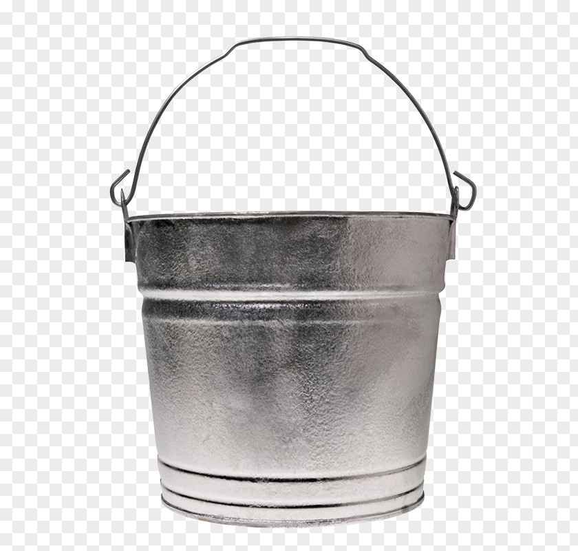 Silver Bucket Paint Pail Metal PNG
