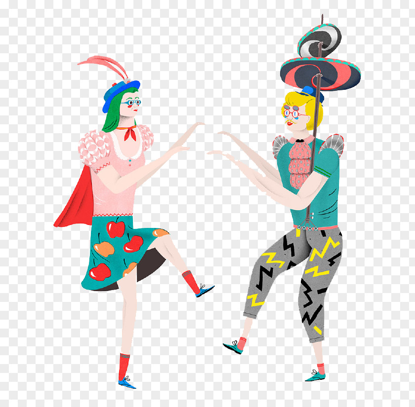 Cartoon Dancing Woman Japan Dance Jenkka Illustrator PNG