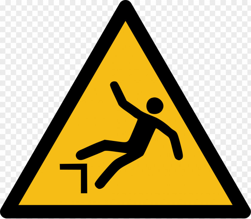 Iso 7010 Hazard Symbol Accidental Fall Warning Sign PNG