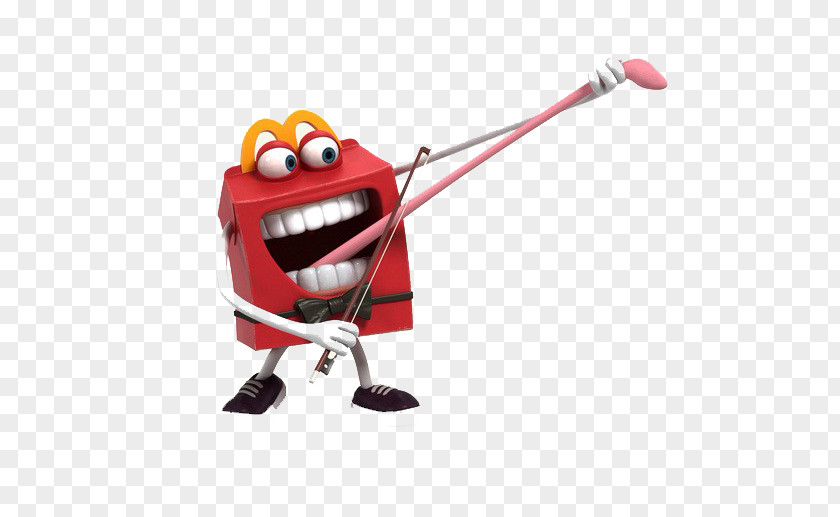 Red Square Cartoon Characters Pull The Violin Hamburger McDonalds Chicken McNuggets Fast Food Ronald McDonald Happy Meal PNG