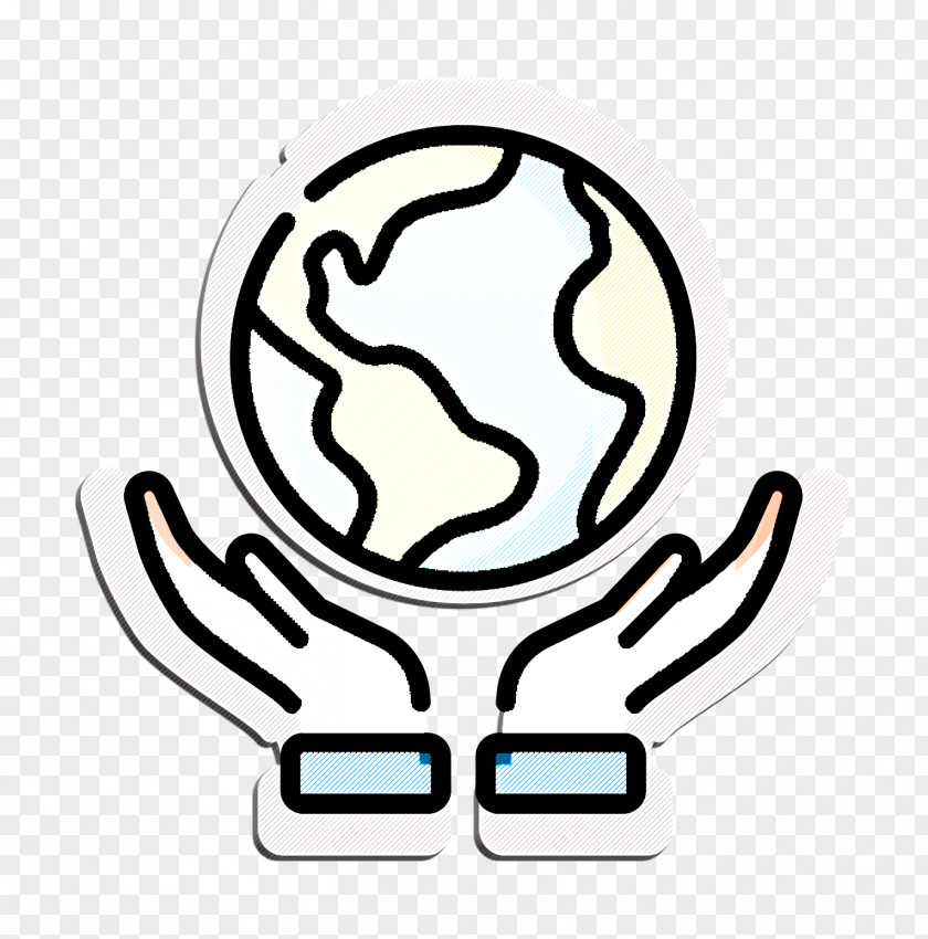 Sticker Line Art Natural Disaster Icon Earth Save PNG