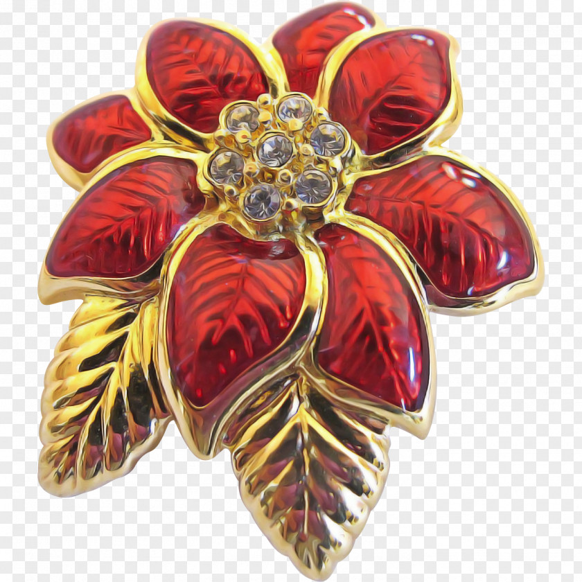 Brooch Red Jewellery Leaf Body Jewelry PNG