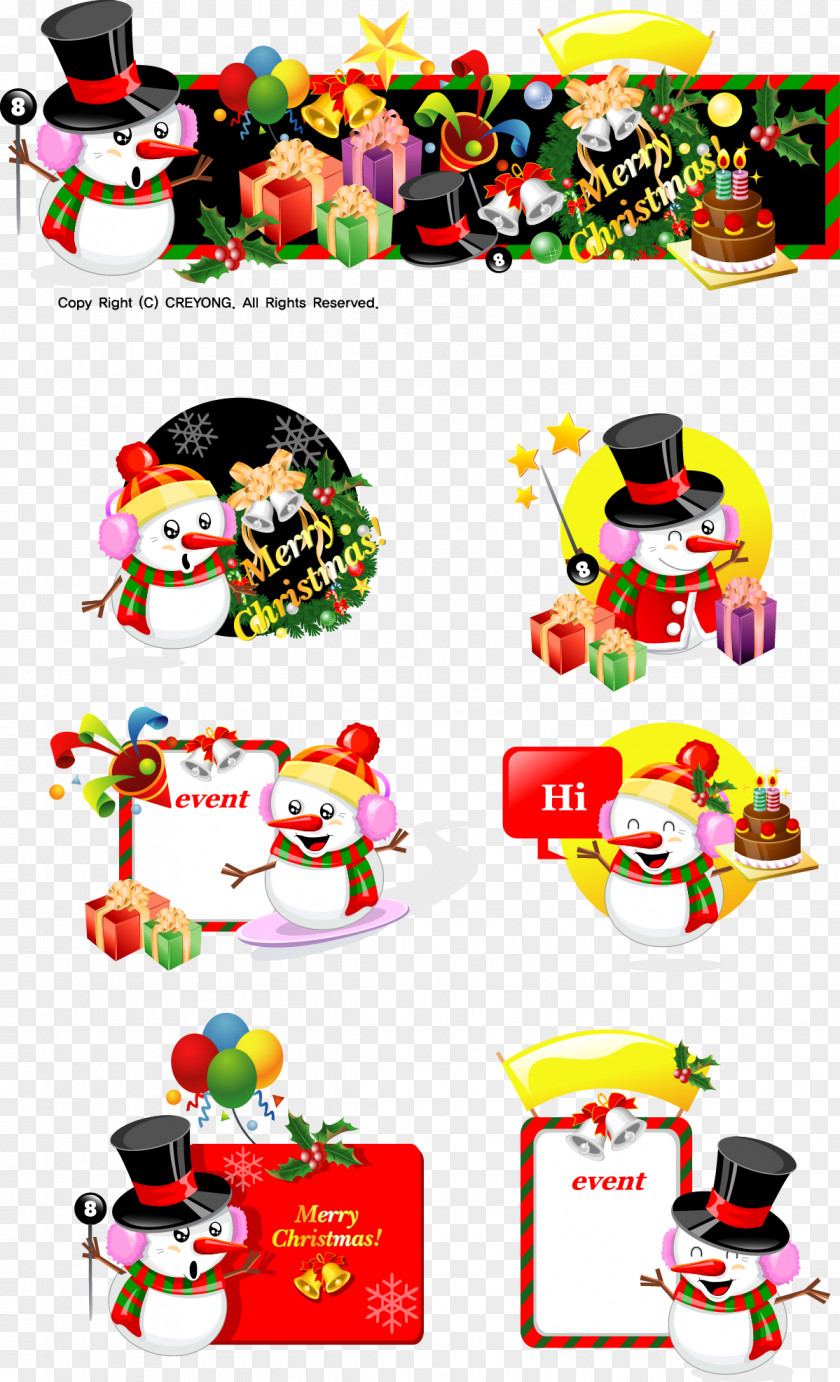 Christmas Snowman Eve Cartoon PNG