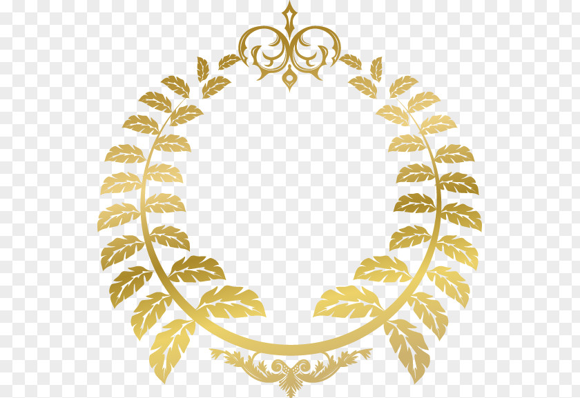 Hand-painted Gold Leaf Circle Pattern PNG