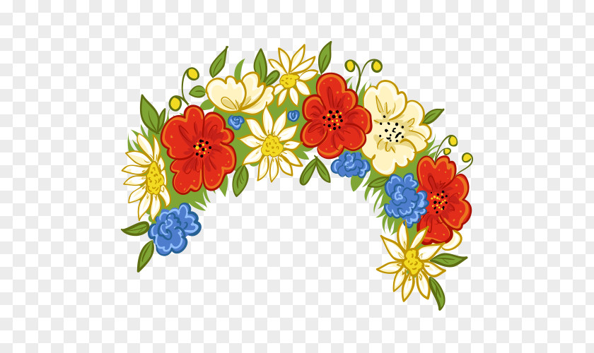 Ukrainian Unity Day Floral Design Clip Art PNG