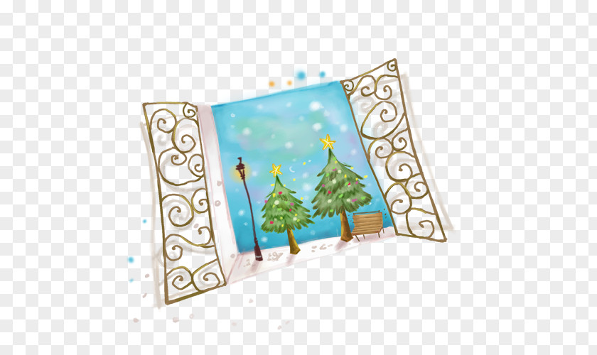 Window Scarf Snowman PNG