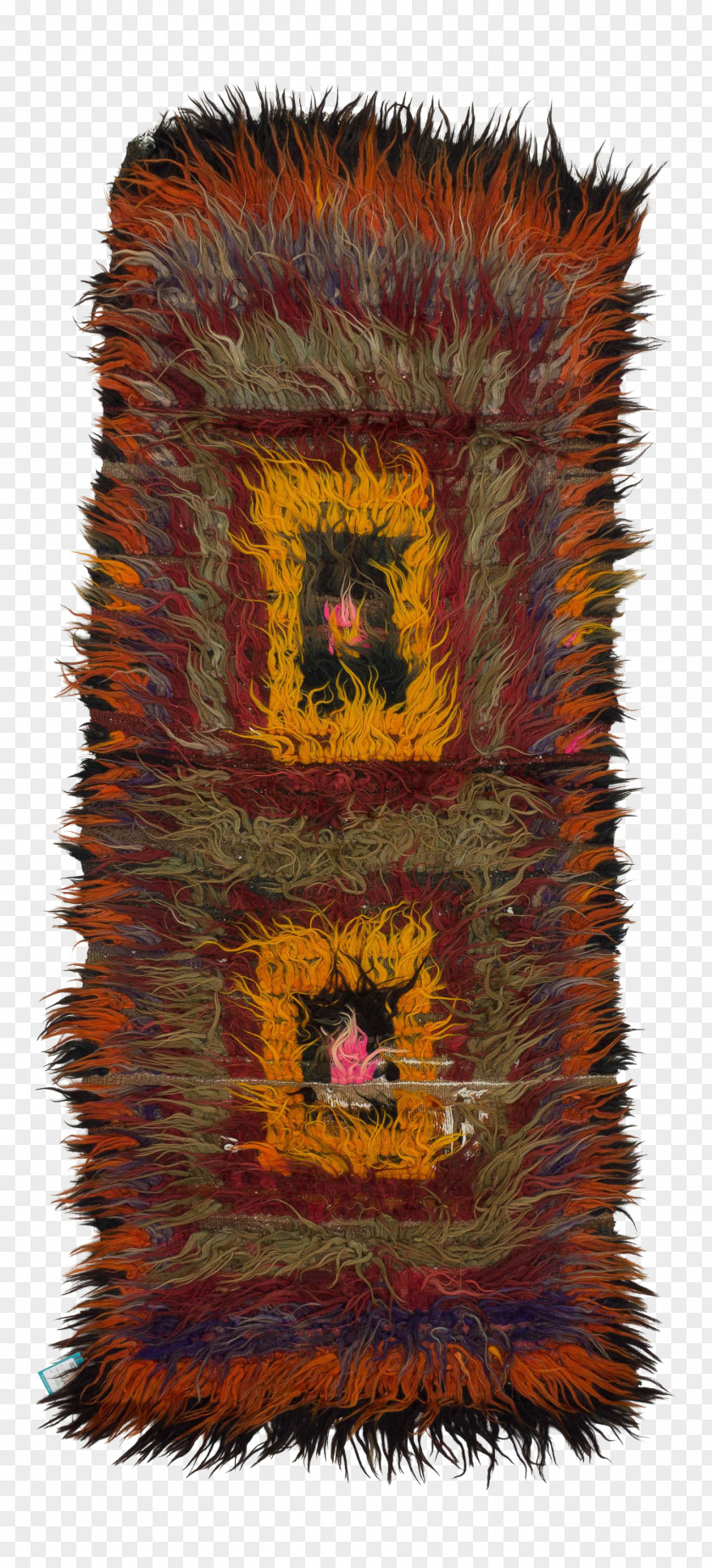 Persian Rug Wool Fur Orange S.A. Pattern PNG