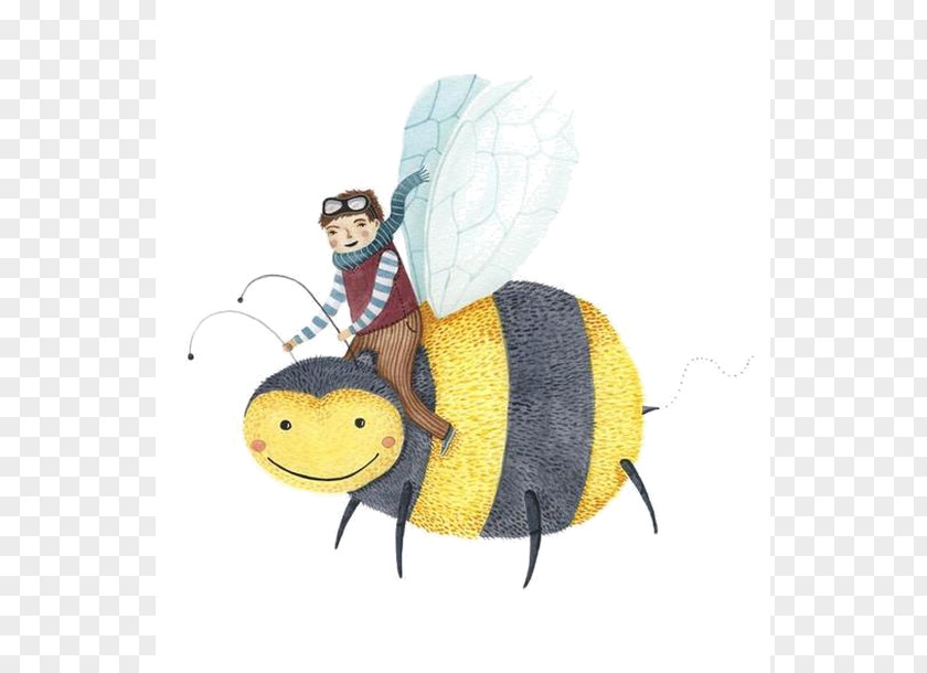 Bee Honey Butterfly Cartoon PNG