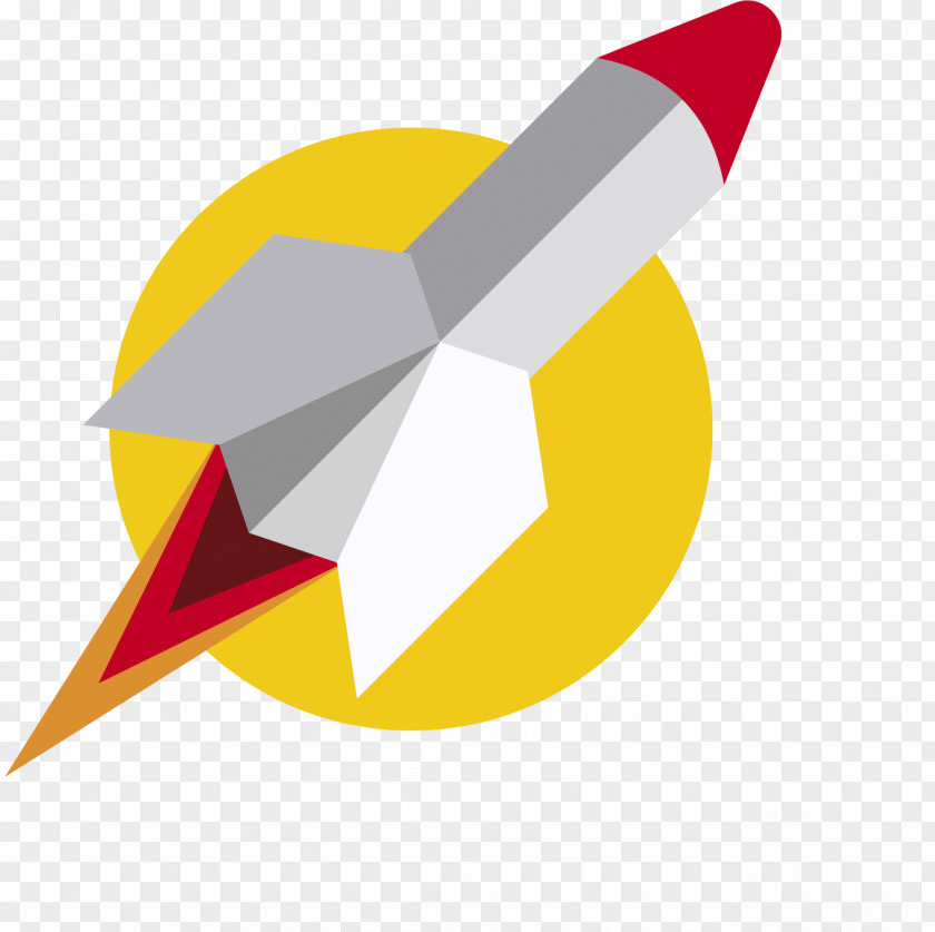 Flat Cartoon Rocket Drawing PNG