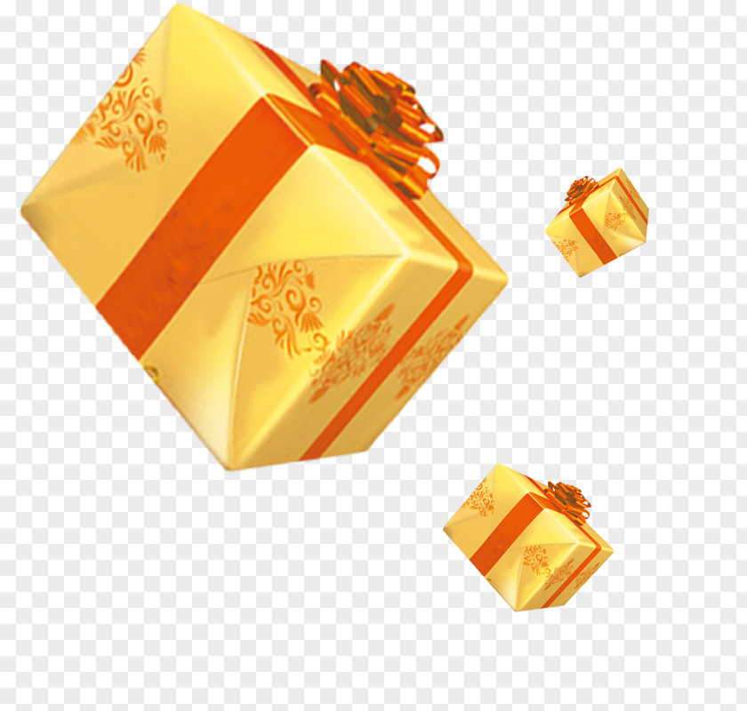 Golden Double Eleven Creative Gift Box Clip Art PNG