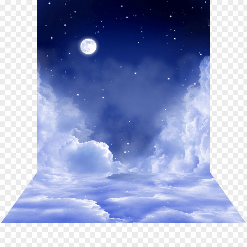 HEAVEN Night Sky Full Moon Desktop Wallpaper PNG