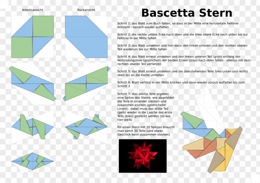 Line Paper Origami Bascetta-Stern PNG