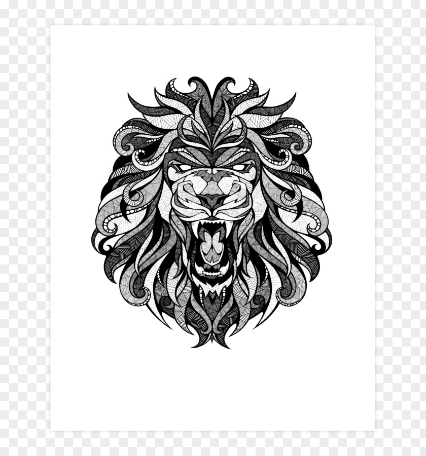 Lion Drawing Art Wall Decal PNG