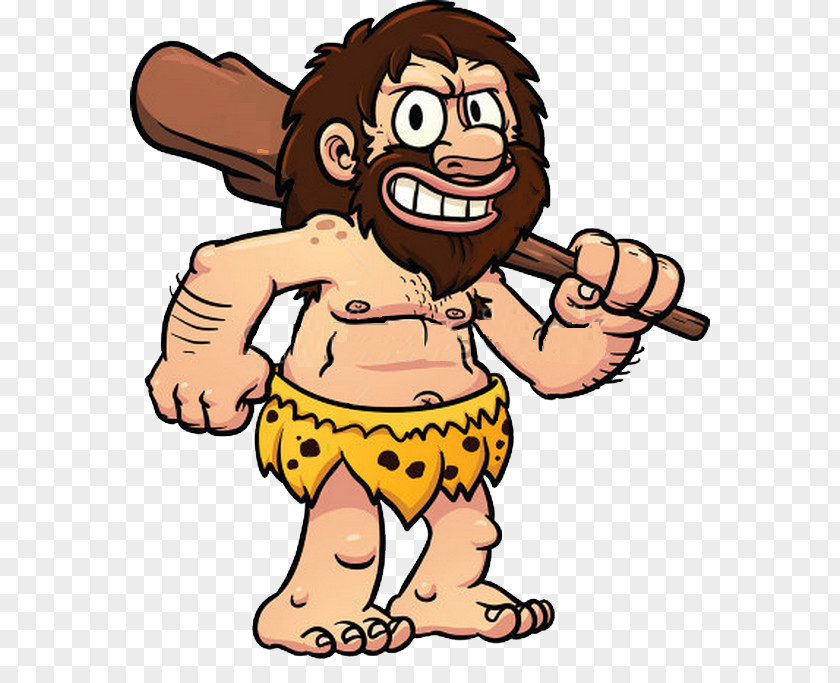 Neanderthal Caveman Cartoon Clip Art PNG