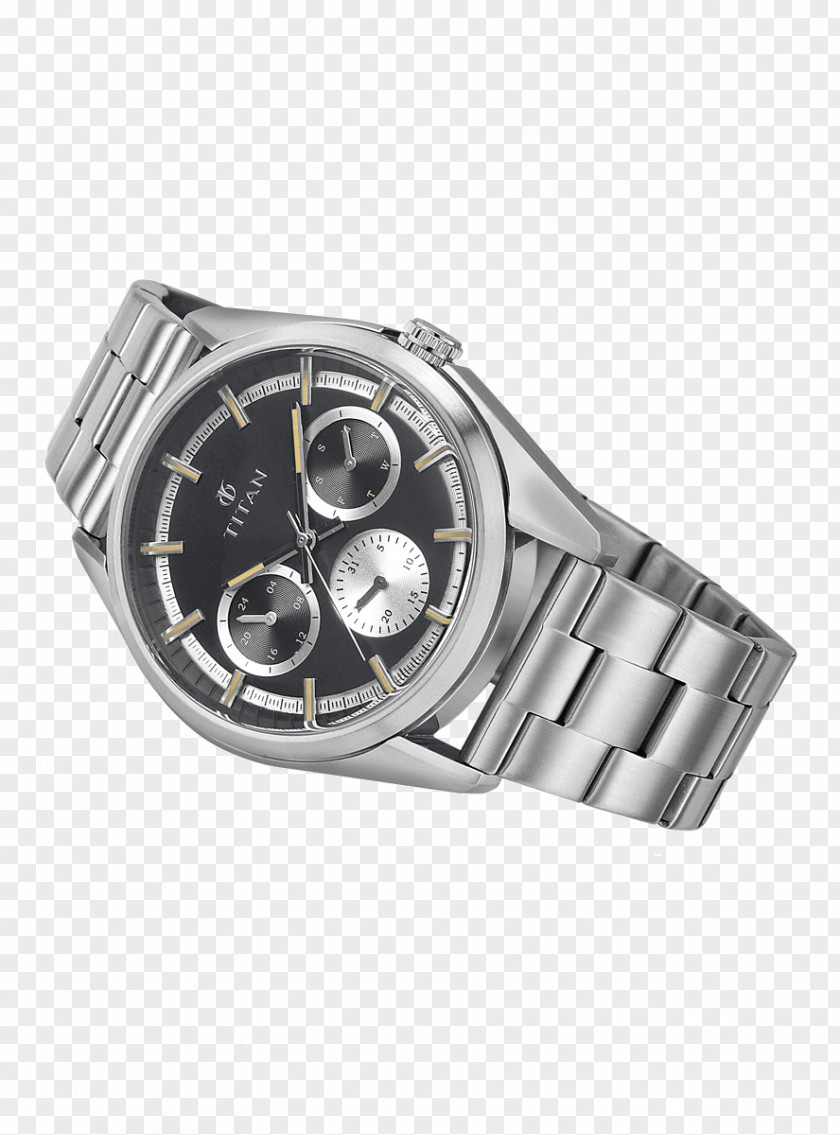 Silver Watch Strap Metal Titan Company PNG