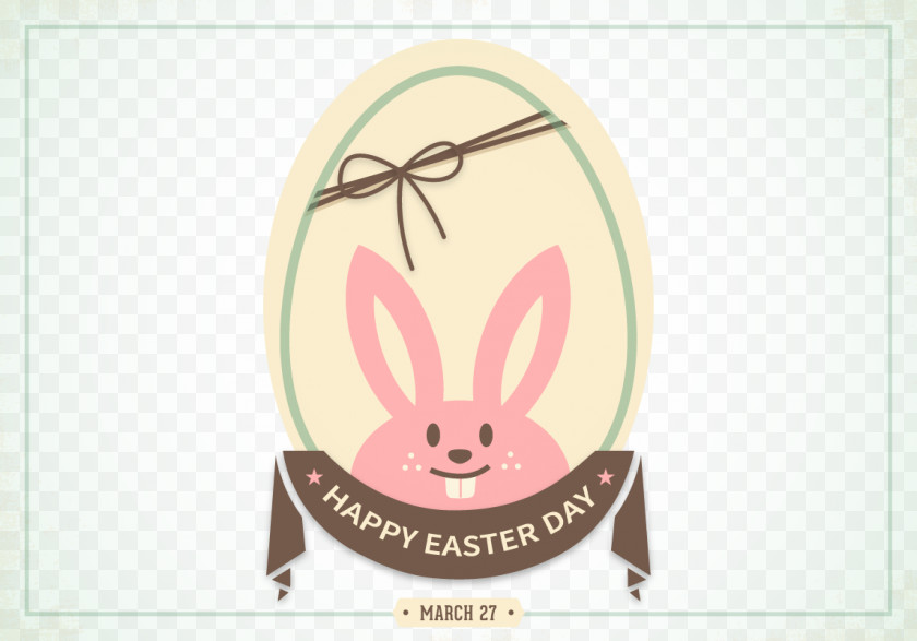 Vector Easter Bunny Card Egg Rabbit PNG