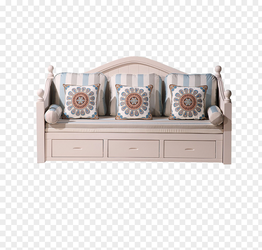 White Sofa Table Couch Drawer Brown PNG