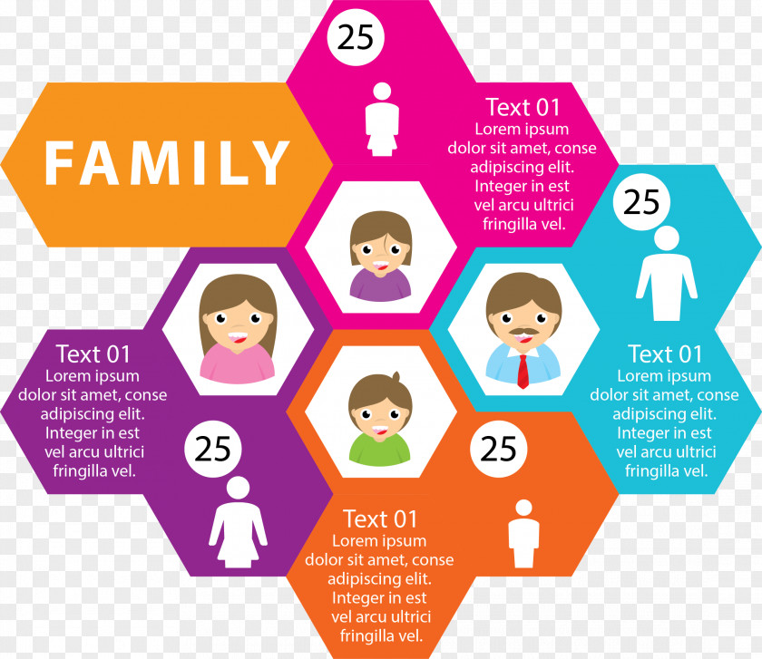 Hexagonal Family Tree Infographic Genealogy Book Father PNG