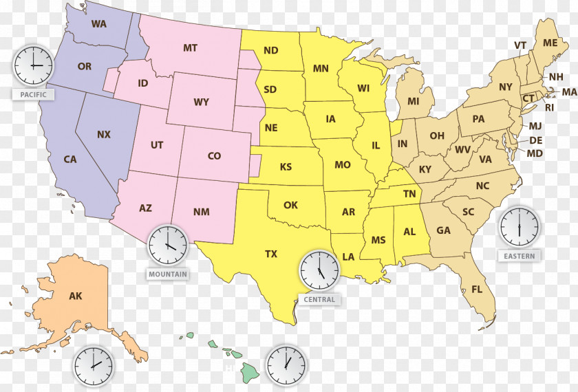 Map Of The United States Globe Time Zone U.S. State PNG