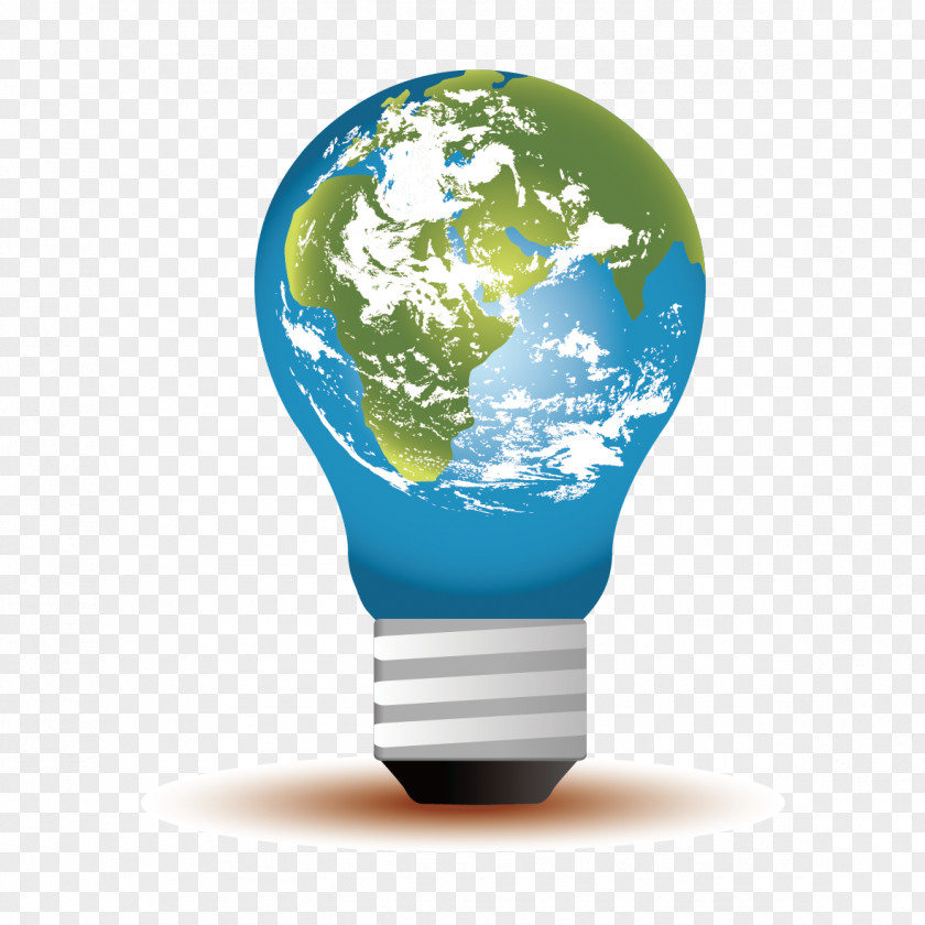 Vector Bulb Earth Icon PNG