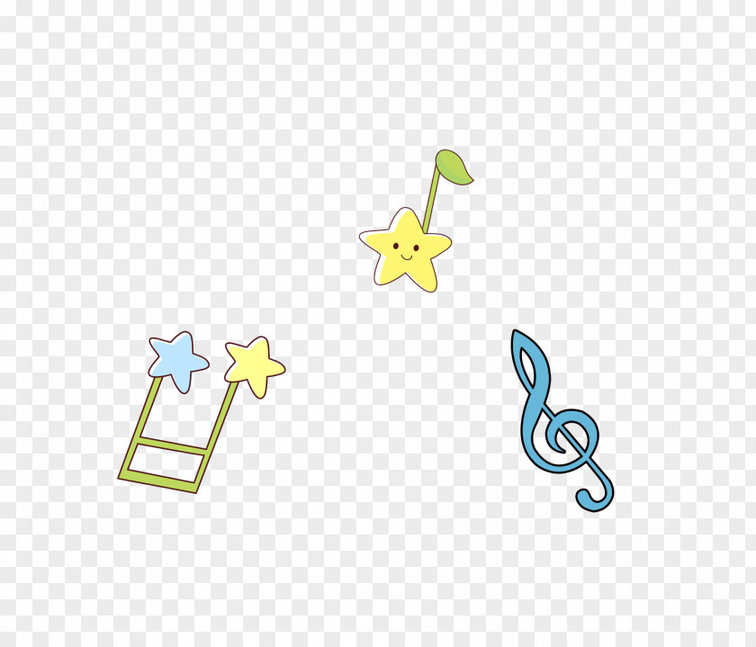Cartoon Star Notes Musical Note PNG