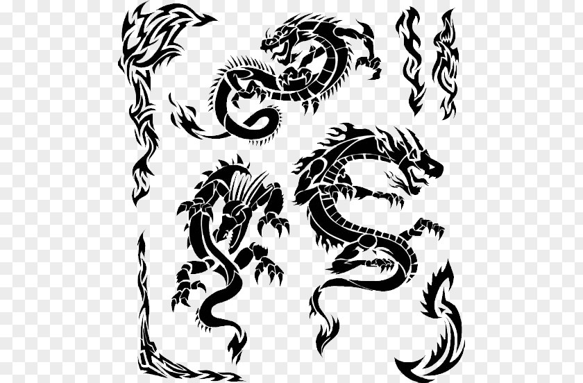Chinese Dragon Tattoo Japanese Illustration PNG