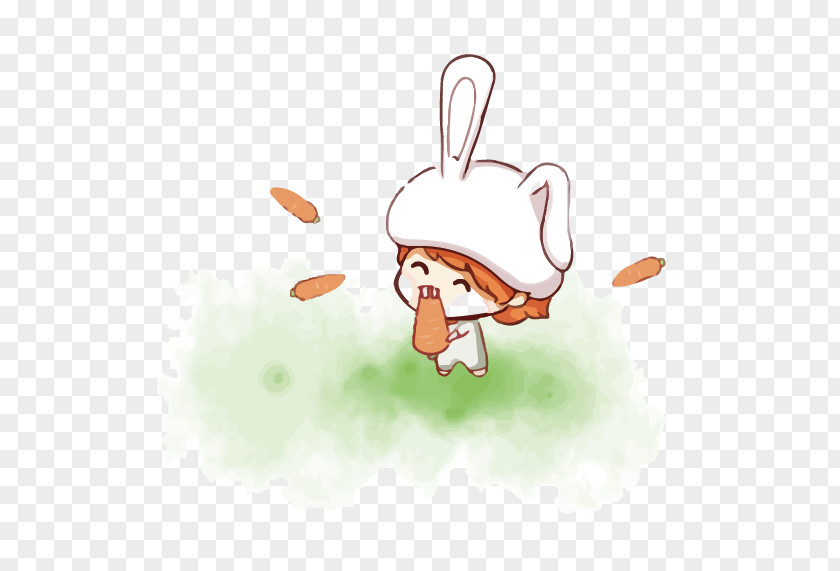 Cute Little Carrot Rabbit Daikon Vegetable PNG