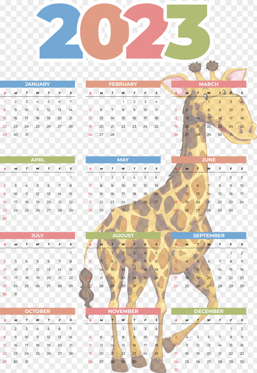 Giraffe Calendar Meter Biology Science PNG