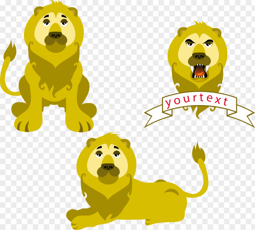 Hand-painted Cartoon Lion Dog Animal Euclidean Vector PNG