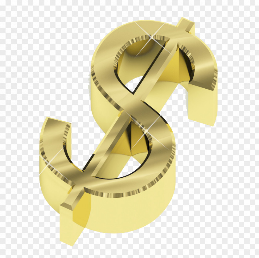 Textured Gold Dollar Sign Money Currency Symbol Wealth PNG