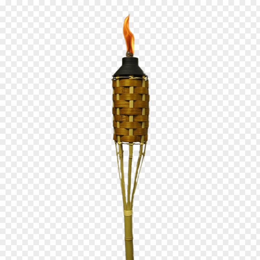 Burning Tiki Torch PNG Torch, brown wicker lighted torch illustration clipart PNG