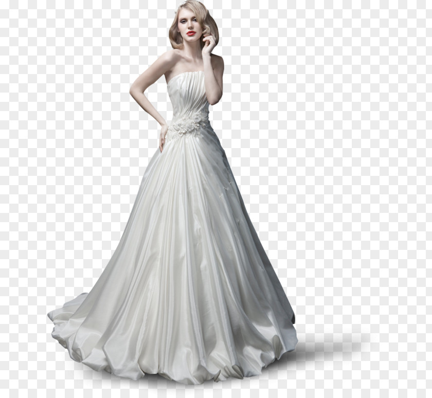White Long Skirt Model Contemporary Western Wedding Dress PNG