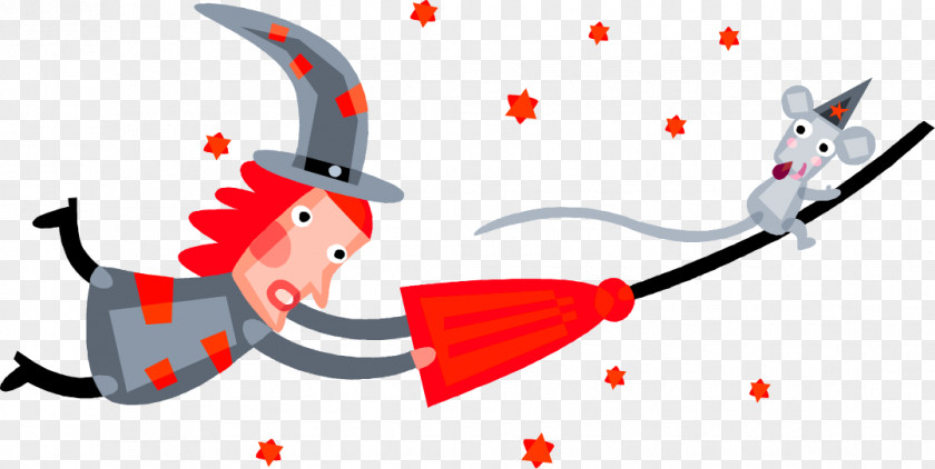 Pen Cartoon Style Witch Broom PNG