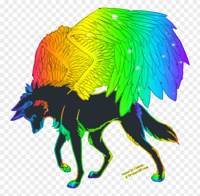 Puppy Dog Black Wolf Winged Cat PNG