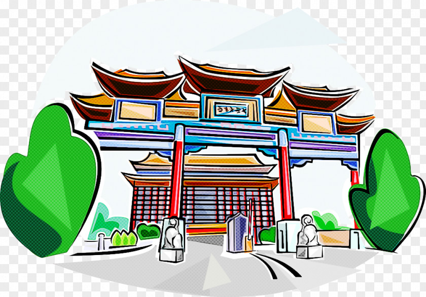 Architecture Property Chinese Cartoon Temple PNG