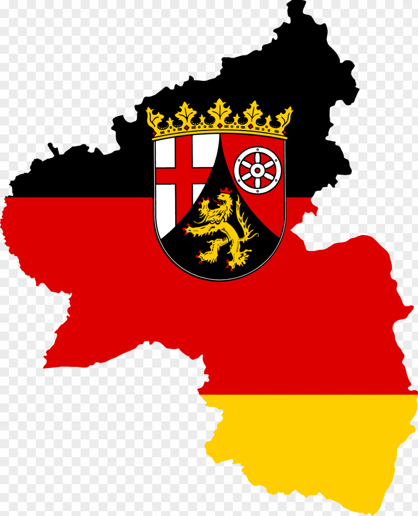 Flag Of Rhineland-Palatinate States Germany Map PNG